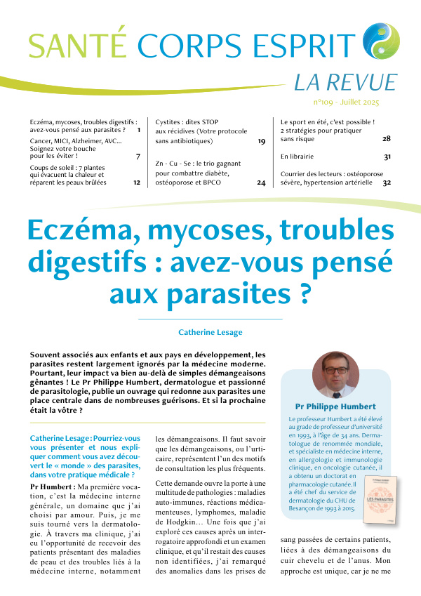 Eczéma, mycoses, troubles digestifs : avez-vous pensé aux parasites ?